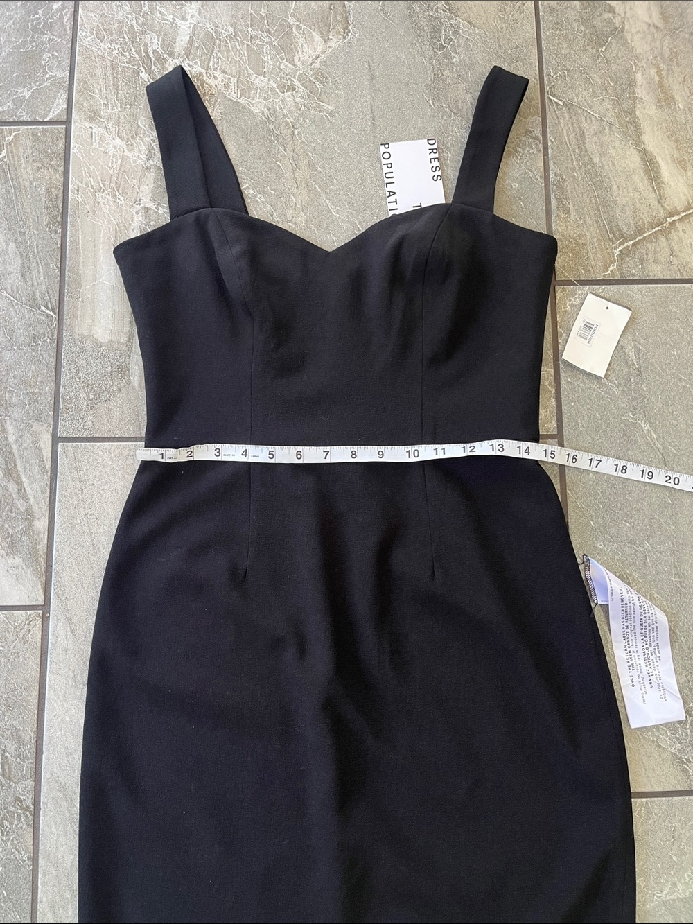 🖤 NWT Dress The Population Nicole Sweetheart Neck Black Size Medium Cocktail - Picture 7 of 9